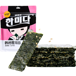 韩味多韩烤大片厚海苔20g进口儿童零食大礼包海苔芝麻夹心脆