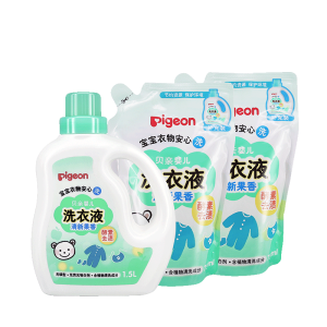 贝亲婴儿洗衣液（清新果香）促销装1.5L瓶装+750ml*2补充装  老品升级