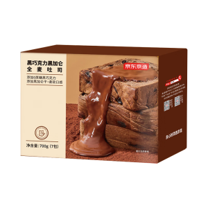 京东京造黑巧全麦吐司巧克力700g可可健身代餐手撕全麦面包零食早餐