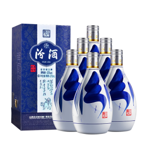 汾酒 青花20 清香型高度白酒 53度375ml*6瓶 整箱装