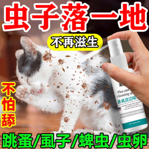 猫咪驱虫体外幼猫驱虫喷雾宠物驱虫猫咪身上痒除跳蚤虱子蜱虫虫卵宠物环境驱虫专用喷剂狗狗猫咪体外驱虫通用 一瓶装【100ml】猫咪驱虫