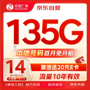 中国广电长期不限速手机卡电话卡福兔卡长期纯上网卡5G