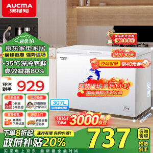 澳柯玛（AUCMA）307升低霜冰柜家用商用大容量冷藏柜冷冻柜转换 卧式冷柜冰箱雪糕柜一级能效以旧换新BC/BD-307HNE