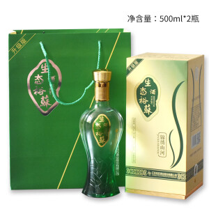 ECOLOGICAL SPIRITS生态裕苏酒锦绣山河浓香型白酒42度500ml送礼高档婚礼礼盒装烧酒 生态裕蘇500ml*2瓶 送礼袋