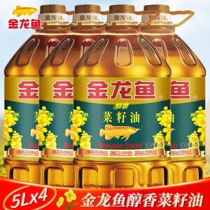 金龙鱼醇香菜籽油5L大桶装菜油家用食用油烹饪植物油企业粮油团购批发 4桶