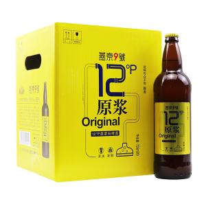 燕京9号精酿啤酒 原浆白啤酒 12度鲜啤 整箱装 口感醇厚 726mL 9瓶 整箱装