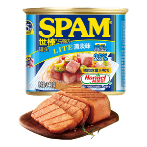 世棒（SPAM）午餐肉罐头清淡口味340g 早餐火锅烧烤香锅 泡面伴侣户外露营即食