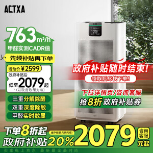 阿卡驰（ACTXA）空气净化器除甲醛家用卧室全屋大空间甲醛净化器除醛除味除过敏原母婴除菌空气消毒机Z01