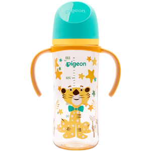 贝亲（Pigeon）PPSU双把手防胀气奶瓶330ml 绅士豹 L号奶嘴 6月+ AA223