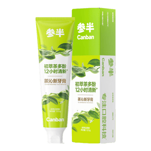 参半茶沁新牙膏12h持久清新去口腔异味持久凉感清茶含氟120g