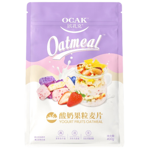欧扎克 麦片营养早餐 水果麦片即食燕麦片零食代餐酸奶果粒味400g