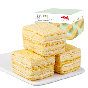 百草味拿破仑蛋糕600g 营养早餐面包充饥糕点点心休闲零食