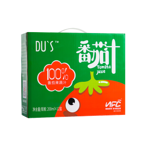 DUS杜氏100%番茄汁纯果蔬汁NFC果汁无蔗糖无添加饮料 200ml*12盒/箱 单箱尝鲜装