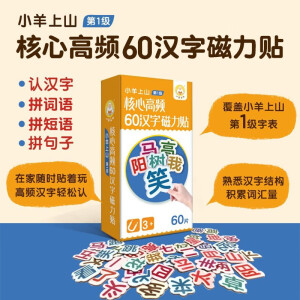 小羊上山核心高频60汉字磁力贴 3-8岁幼儿启蒙认知读物 幼小衔接亲子互动玩具书边玩边学轻松学汉字 环保材料安全不伤手 小羊上山核心高频60汉字磁力贴