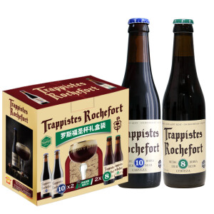 TRAPPISTES ROCHEFORT罗斯福圣杯礼盒 精酿啤酒330ml*4瓶+酒杯1支 比利时进口 国庆出游