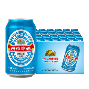燕京啤酒 蓝听11°P拉格啤酒330ml*24听  现货热卖