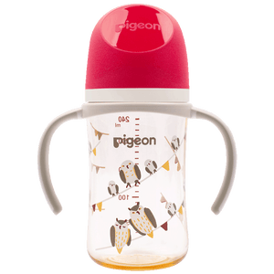 贝亲（Pigeon）PPSU双把手防胀气奶瓶240ml 猫头鹰 L号奶嘴 6月+ AA221