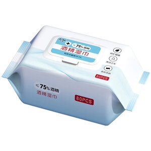 一次性含75度酒精消毒湿纸巾湿巾马桶手机全小包便携厨房 75%酒精消毒湿巾 80抽 5包
