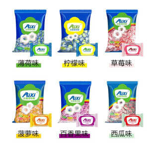 AIXI 薄荷糖无糖型海底捞糖果小时候吃的老式水果糖招待客人 百香果味1斤300粒左右