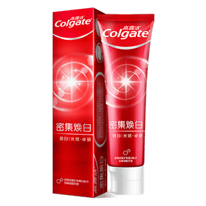 高露洁（Colgate）密集焕白锁白红色牙膏美白清新去渍含氟防蛀去黄去口臭结婚120g