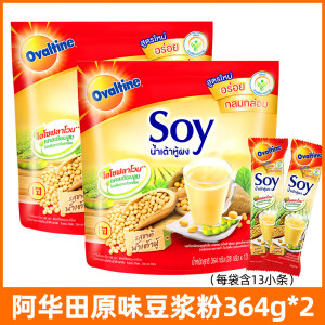 阿华田（Ovaltine）泰国进口soy豆浆原味速溶豆浆粉豆奶冲饮品营养早餐家用袋装364g 泰国Soy原味豆浆粉364g*2袋