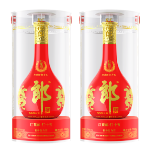 郎酒 红花郎15 酱香型白酒 53度 500ml*2瓶 双瓶装