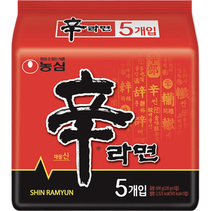 农心 韩国进口 辛拉面 方便面五连包120g*5