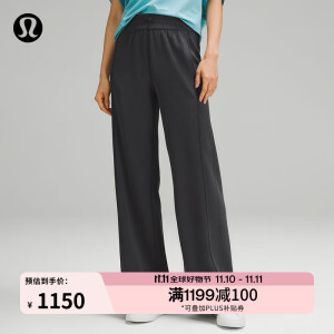 lululemon丨Ribbed Softstreme™ 女士罗纹中腰长裤 30" LW5FKSA 黑色 S