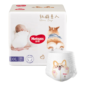 好奇（Huggies）软萌星人柯基裤拉拉裤XXL26片(15kg以上)尿不湿【软糯贴贴】