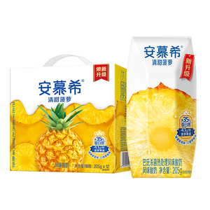 伊利安慕希清甜菠萝味常温酸奶整箱生牛乳牛奶乳品儿童早餐年货礼盒装 菠萝酸奶205gx12盒x1箱3月产