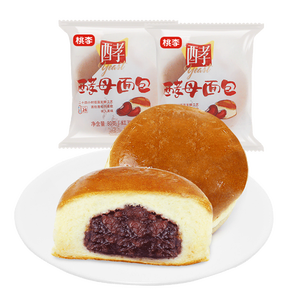 桃李酵母面包红豆馅营养早餐手撕软面包西式糕点零食整箱6袋510g