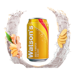 屈臣氏（Watsons）干姜水风味0脂调酒饮料汽水330mL*24罐整箱新老包装随机发