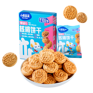 小鹿蓝蓝婴幼儿核桃饼干宝宝零食饼干儿童早餐休闲零食曲奇钙铁锌65g