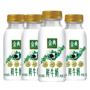 伊利金典鲜牛奶 全脂分享装巴氏杀菌 低温牛奶 235ml*12 源头直发包邮