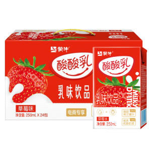 蒙牛酸酸乳草莓味乳味饮品250ml×24盒  库洛米礼盒装