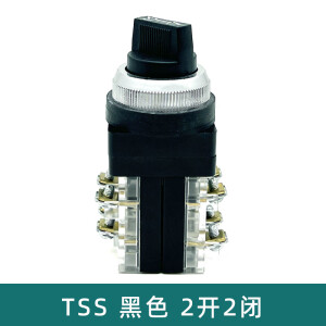 TEND旋钮开关TSS-30电源天得二档3档两TSS-2512 手自动转换切选择30mm 黑色-双触点 2档（开/关）25mm孔径