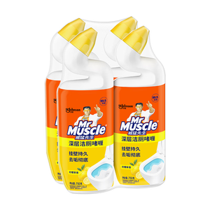威猛先生（Mr Muscle）洁厕灵 750g*4瓶 柠檬草香 洁厕剂 洁厕液厕所马桶除垢去渍去异味