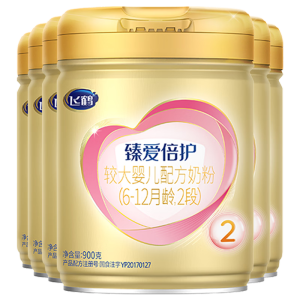 飞鹤臻爱倍护超级飞帆较大婴儿配方奶粉2段(6-12月)900克/g 乳铁蛋白 6罐