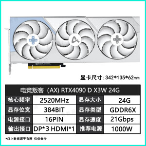 电竞叛客RTX4060TI 4070S RTX4070TI SUPER X3W MAX白色电竞设计游戏显卡 电竞叛客RTX4090 D X3W MAX