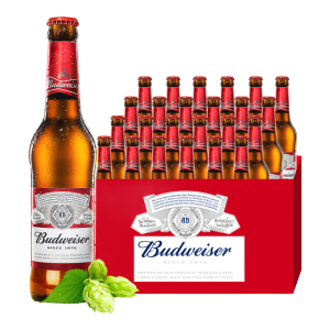 百威（BUDWEISER） 百威 瓶装啤酒 美式拉格 经典醇正330ml*24瓶 330mL 24瓶