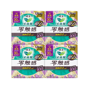 乐而雅花王【老爸抽检】零触感量少夜用组合卫生巾组合30cm8片*4姨妈巾