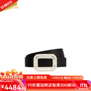 罗杰·维维亚（ROGER VIVIER）奢侈品腰带女Pilgrim 丝缎腰带 RCWC0681100RS0-B999 简约 黑色 70