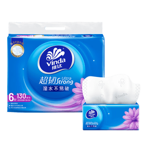 维达（Vinda）抽纸 超韧3层130抽*6包S码 湿水不易破 卫生纸 纸巾 餐巾纸 纸抽