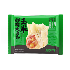 袁记味享袁记云饺 玉米鲜肉大云吞250g 12只 馄饨 早餐 云吞 预制菜 速食
