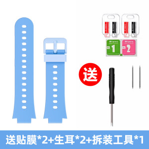 沃科博适配小米米兔儿童电话手表带6C/5C/4C/U1/5X/4X/4腕带米兔6X/6专用卡通7/7X硅胶2/3/3C替换贴膜非 米兔6C蓝色表带 适用：米兔儿童电话手表【赠贴膜*2】