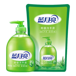 蓝月亮 洗手液泡沫丰富滋润保湿芦荟抑菌99.9%500g+洗手液补充装500g