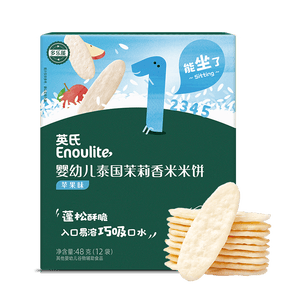 英氏婴幼儿米饼苹果味婴儿零食磨牙饼干宝宝零食48g哄娃解馋6个月以上