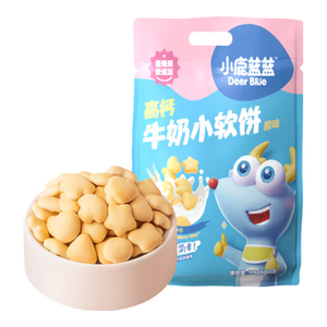 小鹿蓝蓝 高钙牛奶小软饼 宝宝零食儿童零食  奶香原味 超值装198g