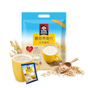 桂格（QUAKER）牛奶高钙燕麦片540g（27g*20袋） 早餐搭配 醇香系列