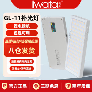 Iwata LED GL-11摄影灯LED补光灯外拍双色温手机自拍直播视频拍摄拍照打光柔光灯口袋 GL-11银色